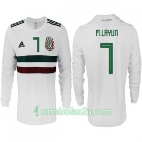 Camisolas de Futebol México M. LAYUN 7 Equipamento Alternativa Copa do Mundo 2018 Manga Comprida